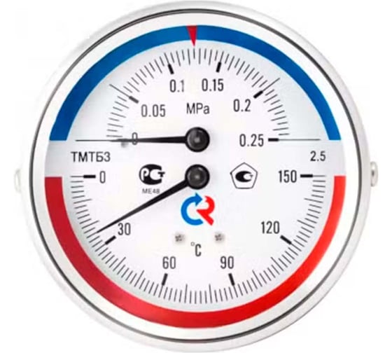 Термоманометр РОСМА ТМТБ-31T.1 (0-150С) (0-0.6МПа) ДК80 L=46, G1/2, класс точности 2.5 D070-00548