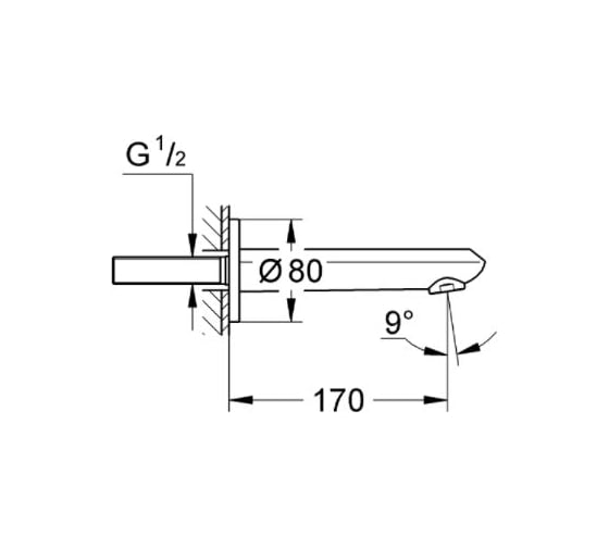 Излив для ванны Grohe Eurodisc Cosmopolitan настенный 13278002