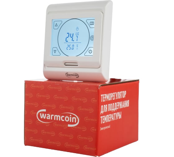 Терморегулятор программируемый Warmcoin W91 белый Термостат_W91_белый