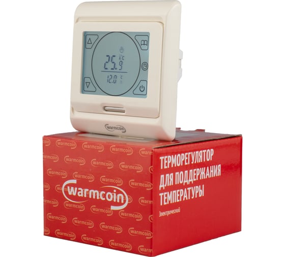Терморегулятор программируемый Warmcoin W91 бежевый Термостат_W91_беж