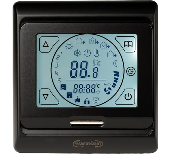 Терморегулятор программируемый Warmcoin W91 черный Термостат_W91_matte_black 1