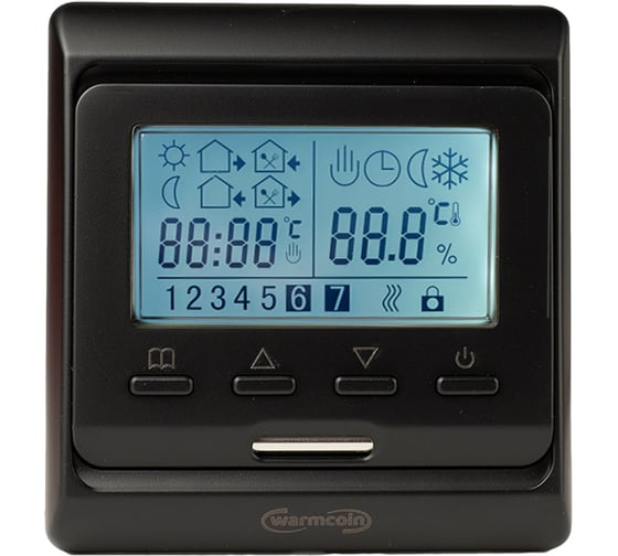 Терморегулятор программируемый Warmcoin W51 черный W51_matte black