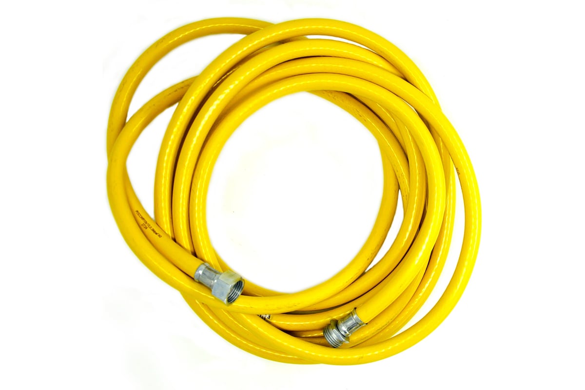 Газовая резиновая подводка Сибирячка Ду 15 г/ш 4000мм, желтая RE15GSH ...