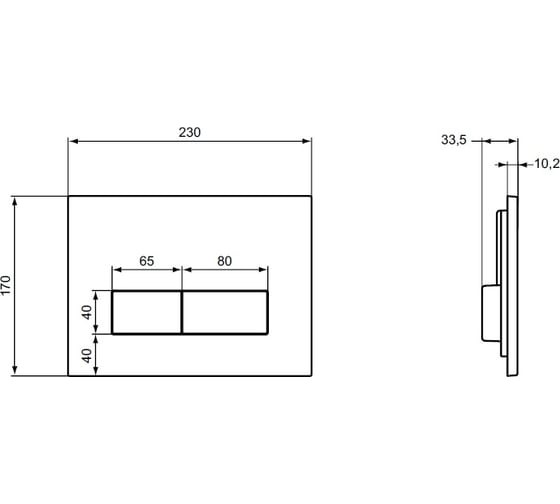 Двойная хромированная панель смыва для встраиваемого бачка Ideal Standard W3708AA 00045583