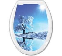 Жесткое сиденье для унитаза Океан Белое дерево 104-406-02