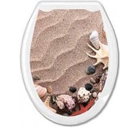 Жесткое сиденье для унитаза Океан Песок белое 104-406-15