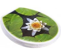 Жесткое сиденье для унитаза Океан Кувшинки белое 104-406-12