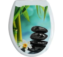 Жесткое сиденье для унитаза Океан Три камня белое 104-406-19