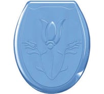 Жесткое сиденье для унитаза Океан Лилия голубое 1/10 104-402-00-02