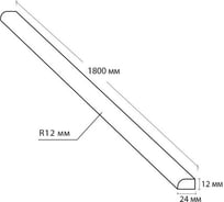Акриловый бордюр для ванны Волшебная палочка PSH1224 1800х24х12 мм УТ000065228