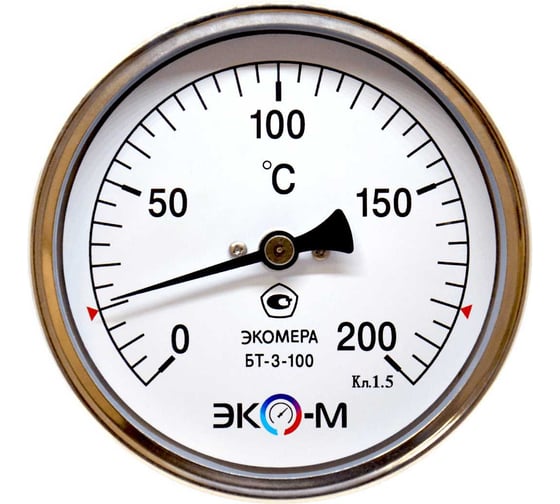 Термометр коррозионностойкий ЭКО-М ЭКОМЕРА БТ-3-100, 200С, L=100 БТ-3-100-200С-L100 1