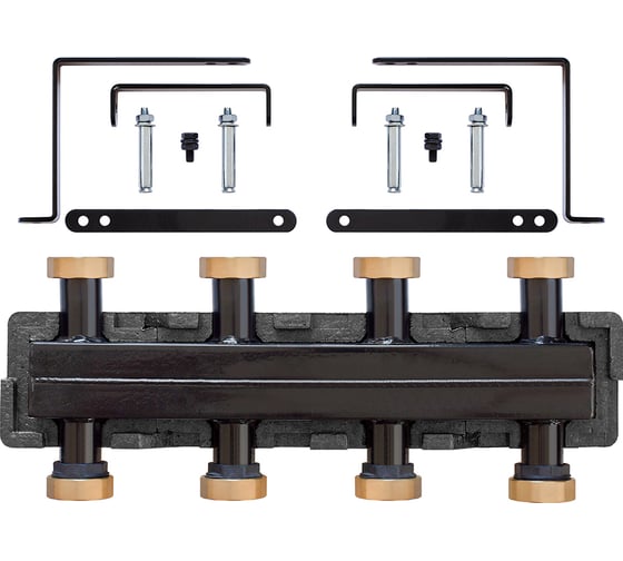 Коллектор распределительный в теплоизоляции PROFACTOR 1 1/2x4 вых PF PU 1057.4