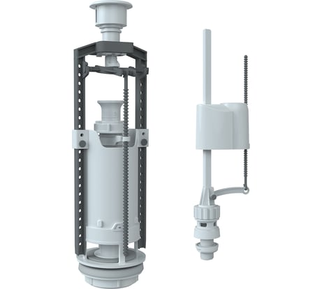 Комплект арматуры клапан спускной и наполнительный Unicorn с нижней подводкой (кнопка белая) SM-N/W