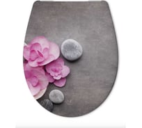 Сиденье Cedo Orchid Stones, с микролифтом, быстросъемное, дюропласт, с декором 547320
