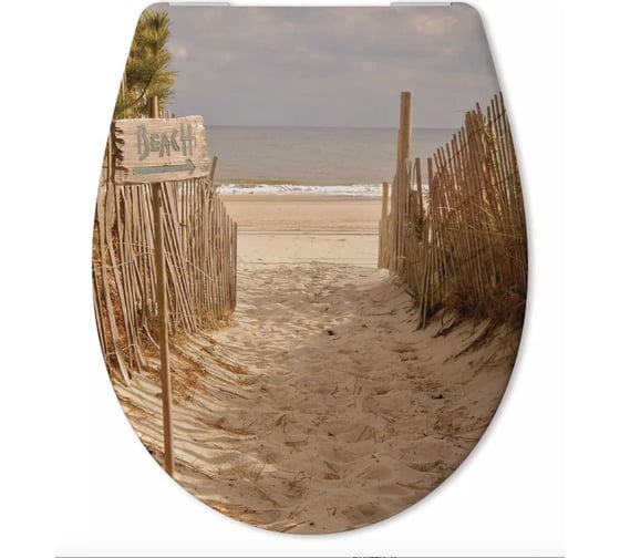 Сиденье Cedo Beach Path, с микролифтом, быстросъемное, дюропласт, с декором 547321 1