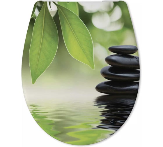 Сиденье Cedo Wellness Stones, с микролифтом, быстросъемное, дюропласт, с декором 547322