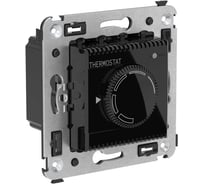 Термостат для теплых полов в стену DKC Avanti черный квадрат, 1 шт 4402163