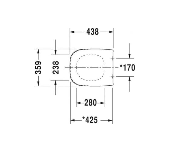 Крышка-сиденье Duravit D-CODE с микролифтом, петли хром 006739 00 00