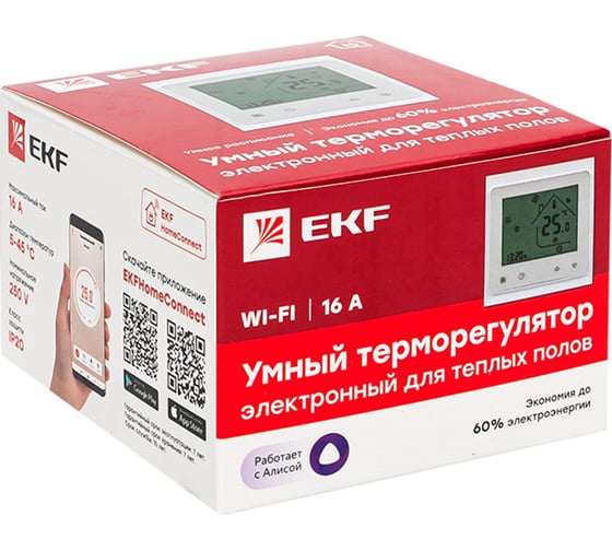 Умный терморегулятор для теплых полов EKF Wi-Fi Connect ett-4