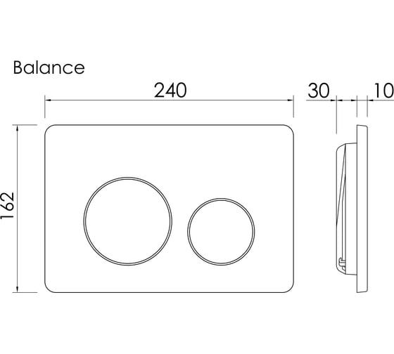 Кнопка смыва Ceramicanova Balance, клавиши Circle, цвет белый глянцевый, арт. CN12-001W