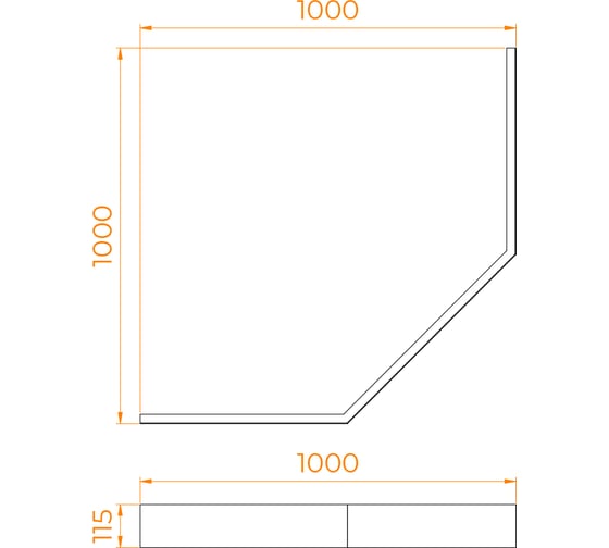 Экран для поддона RGW NT/LUX 100*100, трапеция 16230111-13