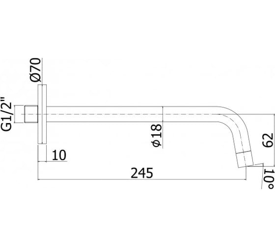 Излив из стены Paffoni Light 245 мм, золото ZBOC046HG 00244078