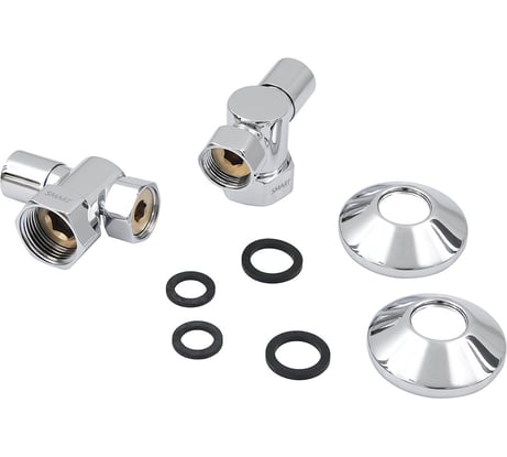 Угловой кран-вентиль SMT ручка колпак, хром, 1"х3/4" г/г, с отражателем, 2шт/кор SMT8481SCH1005/2C