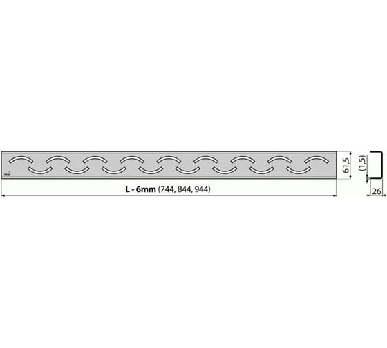Решетка для водоотводящего желоба Alca Plast SMILE-950M