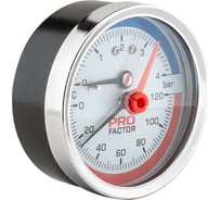 Термоманометр аксиальный PROFACTOR Ф 63 мм 1/4 4 bar, 0–120C PF SG 873-4