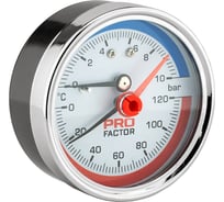 Термоманометр аксиальный PROFACTOR Ф 63 мм 1/4 10 bar, 0–120C PF SG 873-10