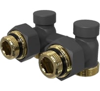 Узел подключения для радиатора VIVALDO антрацит, угловой, мультифлекс со сгонами на 50 мм, 3/4 НГ (1/2 НР) х 3/4 НР AHRV-AT