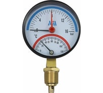 Термоманометр радиальный 1/2" D80 мм 0–120 °C до 16 бар вертикальный Millennium TVML121680