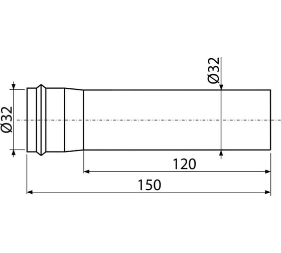 Удлинитель Alca Plast DN32, белый A4000B