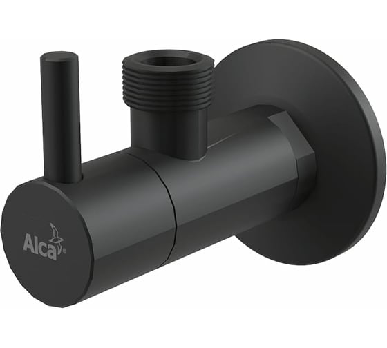 Угловой вентиль Alca Plast с фильтром 1/2"х1/2", матовый черный ARV003-BLACK 1