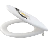 Сиденье для унитаза Alca Plast SOFTCLOSE универсальное, дюропласт A604 FLOWER