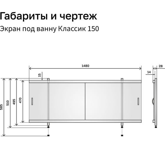 Экран под ванну ALAVANN Classic 1,5 белый ALV1015001