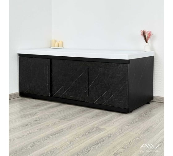 Экран под ванну ALAVANN МДФ Alt Black 1,5 чёрный мрамор ALV1201004