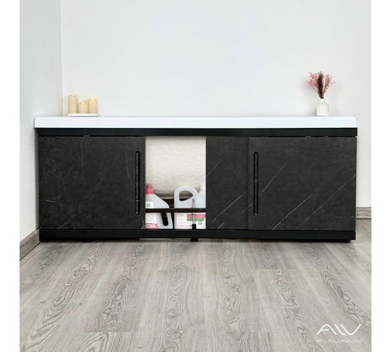 Экран под ванну ALAVANN МДФ Alt Black 1,5 чёрный мрамор ALV1201004
