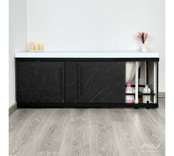 Экран под ванну ALAVANN МДФ Alt Black 1,7 чёрный мрамор ALV1203004