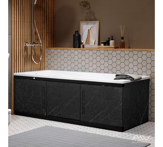 Экран под ванну ALAVANN МДФ Alt Black 1,7 чёрный мрамор ALV1203004