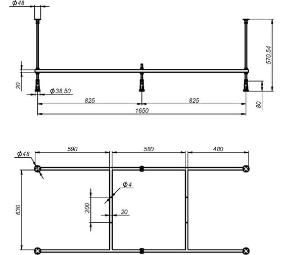 Универсальный каркас для ванны AM.PM 175x75 см W00A-175-075W-R
