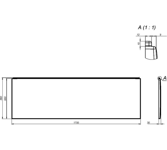 Фронтальная панель для ванны AM.PM X-joy 175 см W94A-175-075W-P