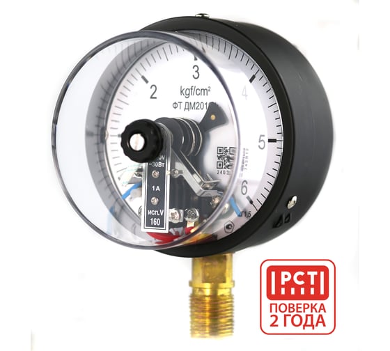 Манометр электроконтактный ПО Физтех, АО ДМ2010ф исп V 0-6 кгс/см2 кт.1,5 d.100 IP40 M20_1,5 РШ 4687205638250 1