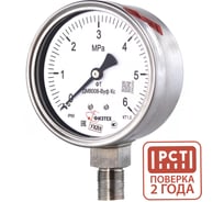 Манометр коррозионностойкий Физтех ДМ8008-ВУф Кс 0-6 МПа кт.1,0 d.100 IP65 M20_1,5 РШ SG, Б/запол 4687205720818