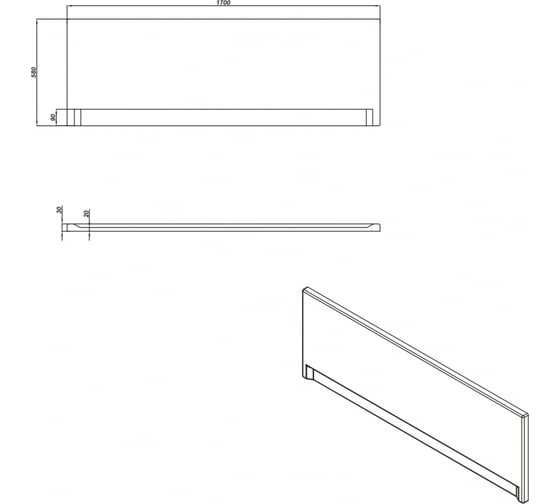 Фронтальная панель для ванны Cersanit UNIVERSAL TYPE 1 170 63328