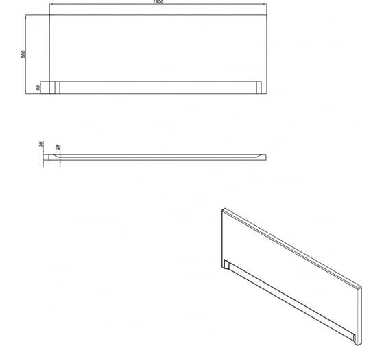 Фронтальная панель для ванны Cersanit UNIVERSAL TYPE 1 160 63327