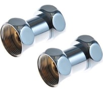 Прямое соединение для полотенцесушителя SG г/г 3/4"х3/4", хром, 2 шт 730SCH0505