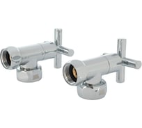 Вентиль угловой Millennium 1-3/4 гайка-гайка для полотенцесушителя (пара) VKFF0134