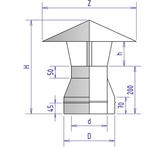 Зонт ФЕНИКС Дымоходы 2Z 120, 430 0.5, 200, 430 000050267