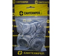 Безасбестовая паронитовая прокладка ниппеля алюм. радиатора Сантехкреп 1 дюйм 32x41x1 мм (бел\графит) фасовка 100 шт. 2.13.4.